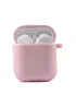 Силиконовый футляр с микрофиброй для наушников Airpods 1/2 Розовый / Pink Sand