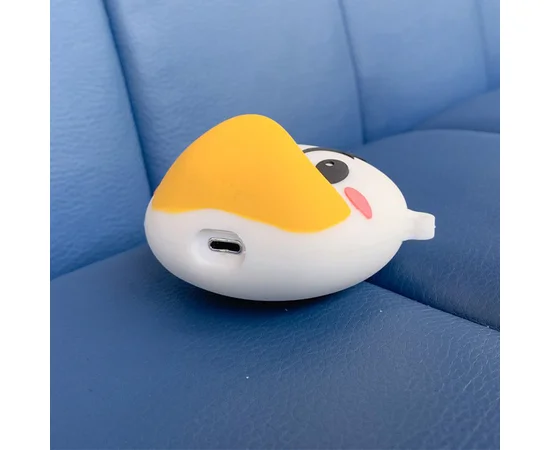 Силиконовый футляр Disney series для наушников AirPods 1/2 + карабин Дональд Дак/Бело-голубой