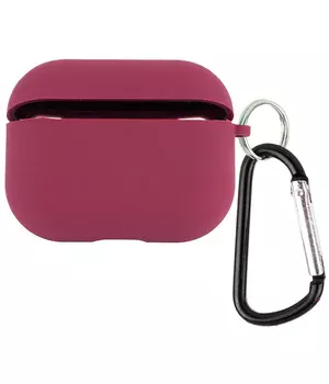 Силиконовый футляр с микрофиброй для наушников Airpods 3 Бордовый / Plum