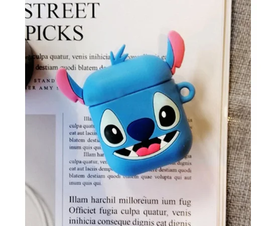 Силіконовий футляр Cartoons&Heroes для навушників AirPods 1/2 + кільце Стич