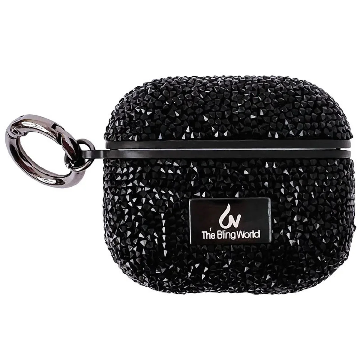 TPU чехол Bling World Rock Diamond для наушников AirPods 1/2 Черный