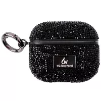 TPU чехол Bling World Rock Diamond для наушников AirPods 1/2 Черный