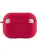 Силиконовый футляр с микрофиброй для наушников Airpods Pro Красный / Rose Red