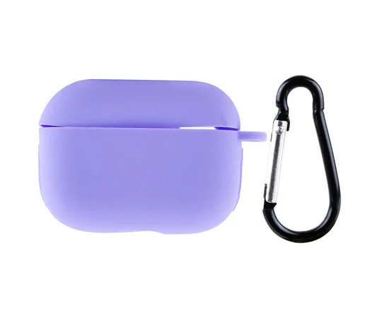 Силиконовый футляр New с карабином для наушников Airpods Pro Сиреневый / Dasheen