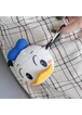 Силиконовый футляр Disney series для наушников AirPods 1/2 + карабин Дональд Дак/Бело-голубой