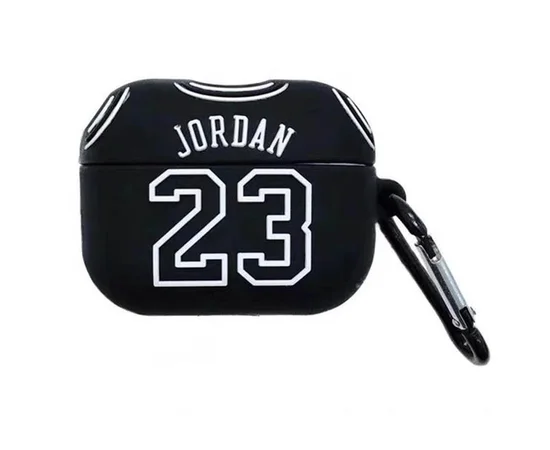 Силиконовый футляр Brand для наушников AirPods 3 + карабин Jordan Black