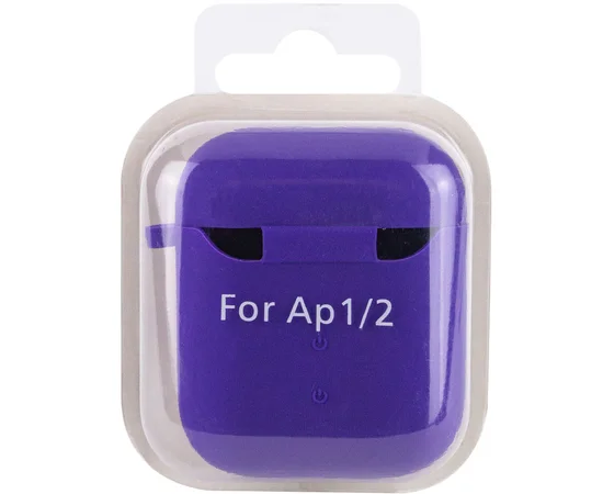 Силіконовий футляр з мікрофіброю для навушників Airpods 1/2 Фіолетовий / Ultra Violet