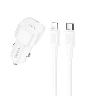 АЗУ Borofone BZ34A Cloud PD20W (1USB-C) + кабель Type-C to Lightning White
