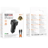 АЗУ Borofone BZ34A Cloud PD20W (1USB-C) + кабель Type-C to Lightning Black