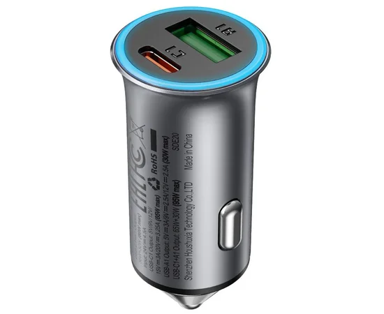 АЗУ Acefast B16 PD65W+QC3.0 total 95W (1USB-A/1C) Gray