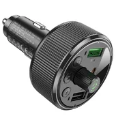 АЗУ FM модулятор Hoco E82 Guerrero PD30W+QC3.0 (2USB-A/1C) Black