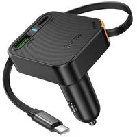АЗУ Hoco NZ18 Guardian PD65W with retractable cable (1USB-A/2C) Black