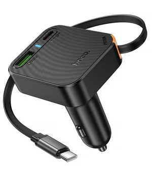 АЗУ Hoco NZ18 Guardian PD65W with retractable cable (1USB-A/2C) Black