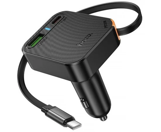 АЗУ Hoco NZ18 Guardian PD65W with retractable cable (1USB-A/2C) Black