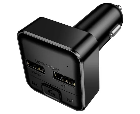 АЗУ FM модулятор Borofone BC63 Selecto QC3.0 (2USB-A) Black