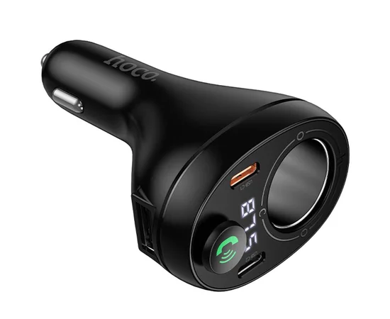 АЗУ FM модулятор Hoco E88 Star cigarette lighter 35W (2USB-C) Black