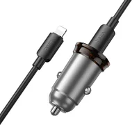 АЗУ Hoco NZ16A Rigorous 43W (1USB-A/1C) + кабель Type-C to Lightning Metal grey