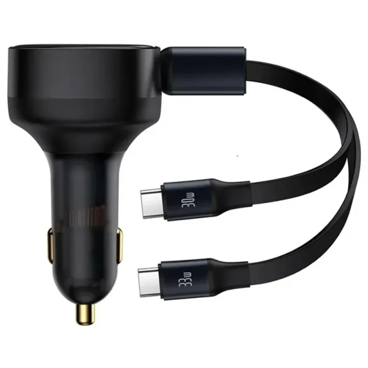 АЗУ Baseus Enjoyment PD33W with retractable cables (2USB-C) (C00035500111) Black