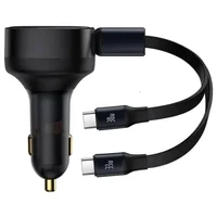 АЗУ Baseus Enjoyment PD33W with retractable cables (2USB-C) (C00035500111) Black
