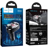 АЗУ FM модулятор Hoco DE24 QC3.0 (2USB-A) Black