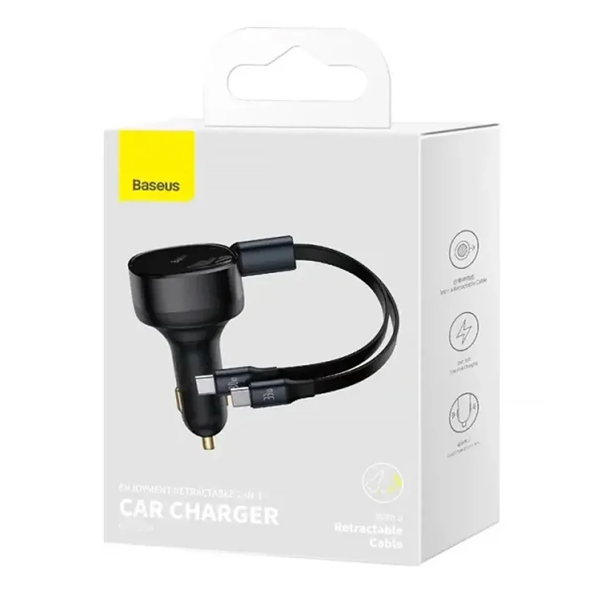 АЗУ Baseus Enjoyment PD33W with retractable cables (2USB-C) (C00035500111) Black