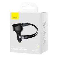 АЗУ Baseus Enjoyment PD33W with retractable cables (2USB-C) (C00035500111) Black