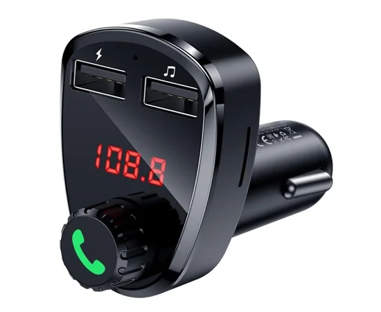 АЗУ FM модулятор Hoco DE24 QC3.0 (2USB-A) Black