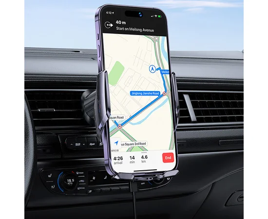 Автодержатель с БЗУ Hoco CA202 Plus Black