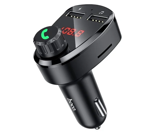 АЗУ FM модулятор Hoco DE24 QC3.0 (2USB-A) Black