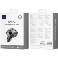 АЗУ FM модулятор WIWU QC031 MP3 Car PD20W+QC3.0 (2USB-A/1C) Black