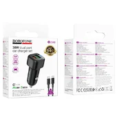 АЗУ Borofone BZ34B Cloud PD20W+QC3.0 total 38W (1USB-A/1C) + кабель Type-C to Type-C Black