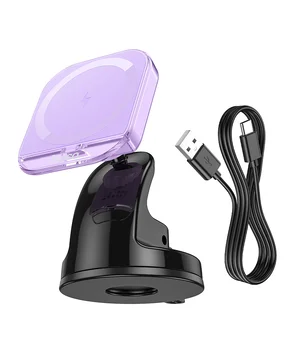 Автодержатель с БЗУ Hoco HW18 Crystal (center console) Romantic purple