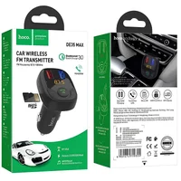 АЗУ FM модулятор Hoco DE35 Max 18W (2USB-A) Black