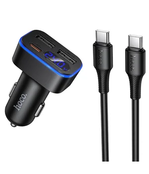 АЗУ Hoco Z63A Barry PD42W+QC3.0 (2USB-A/1C) + кабель Type-C to Type-C Black