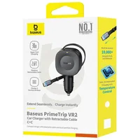 АЗУ Baseus PrimeTrip VR2 45W with retractable cable (2USB-C) (C02069) Cosmic Black
