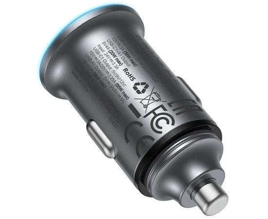 АЗУ Acefast B15 PD20W+QC3.0 total 65W (1USB-A/1C) Gray