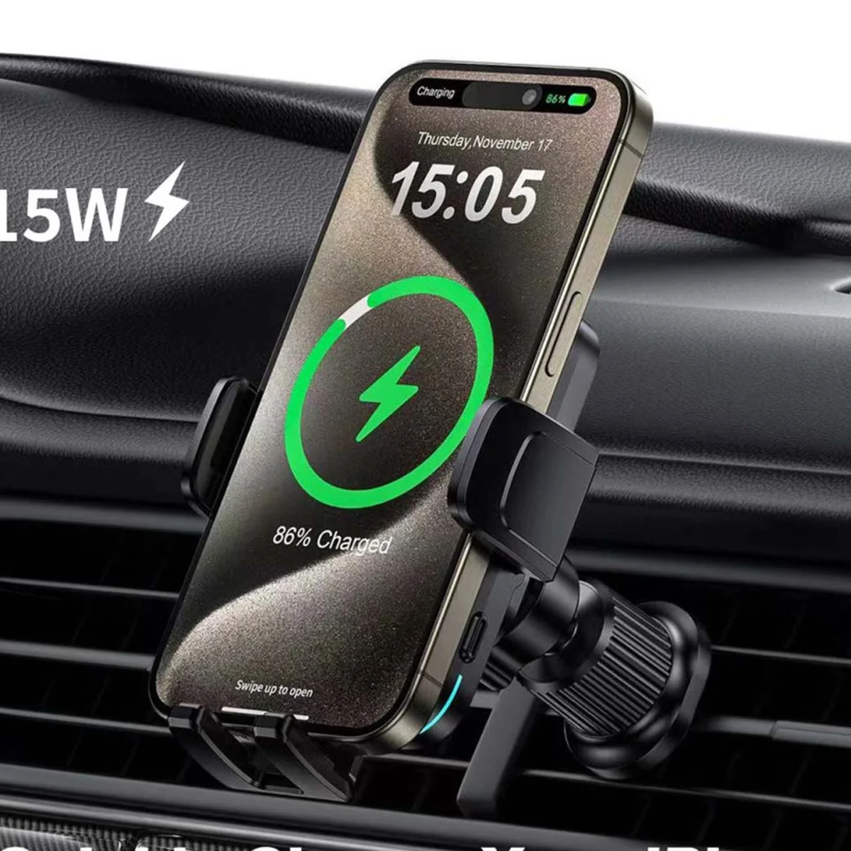 Автотримач із БЗУ WIWU CH-321 15W Black