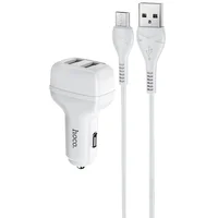 АЗУ Hoco Z36 Leader 2.4A (2USB-A) + кабель USB to MicroUSB Белый