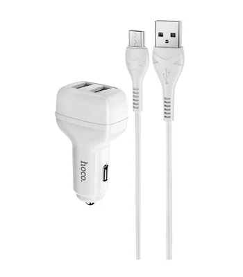 АЗУ Hoco Z36 Leader 2.4A (2USB-A) + кабель USB to MicroUSB Білий