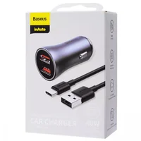 АЗУ Baseus Golden Contactor Pro 40W 2USB + Type-C 5A (1m) (TZCCJD-A0G) Сірий