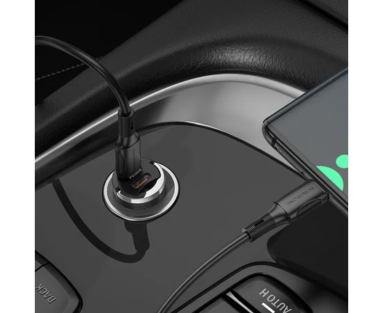 АЗУ Borofone BZ29B Outstanding PD36W (2USB-C) + кабель Type-C to Type-C Transparent black