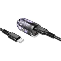 АЗУ Borofone BZ29B Outstanding PD36W (2USB-C) + кабель Type-C to Type-C Transparent purple