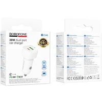 АЗУ Borofone BZ34B Cloud PD20W+QC3.0 total 38W (1USB-A/1C) White