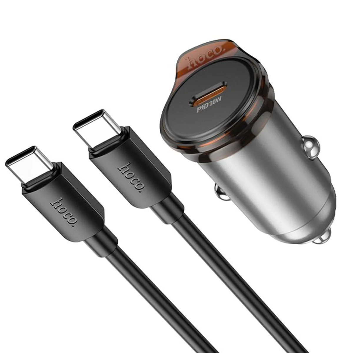 АЗУ Hoco NZ16 Rigorous PD30W (1USB-C) + кабель Type-C to Type-C Metal grey