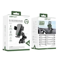 Автодержатель с БЗУ Acefast D53 with Electric Clamp for Dashboard Black