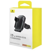 Автотримач із БЗУ Baseus Milky Way Pro Wireless Charging Electric Car Mount 15W (C40357000111-0) Cluster Black