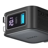 АЗУ Hoco Z67A Triunfar PD45W+QC3.0 total 60W with retractable cables (1USB-A/2C/1L) Metal gray