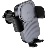 Автодержатель с БЗУ Borofone BH221 Path 15W (air outlet) Black / Metal gray