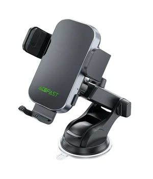 Автодержатель с БЗУ Acefast D53 with Electric Clamp for Dashboard Black
