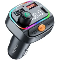 АЗУ FM модулятор WIWU QC031 MP3 Car PD20W+QC3.0 (2USB-A/1C) Black